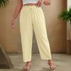 Pantaloni da Donna a Gamba Larga con Elastico in Vita e Coulisse, Vestibilità Larga, Leggeri, Casual, con Tasche per l'Uso Quotidiano