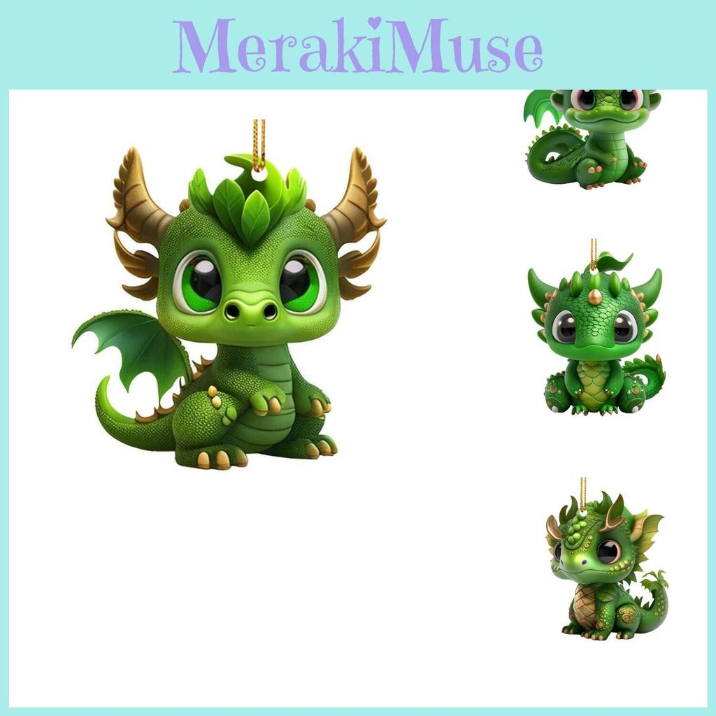 Cute Creative Green Dinosaur Car Hanging Ornament For Christmas Tree Home Decoration