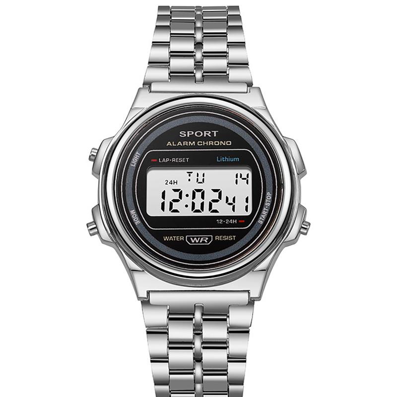 

Мужские часы Классические F91 из нержавеющей стали Мужские часы Светодиодные цифровые Спортивные часы Бизнес Электронные наручные часы Часы для мужчин
