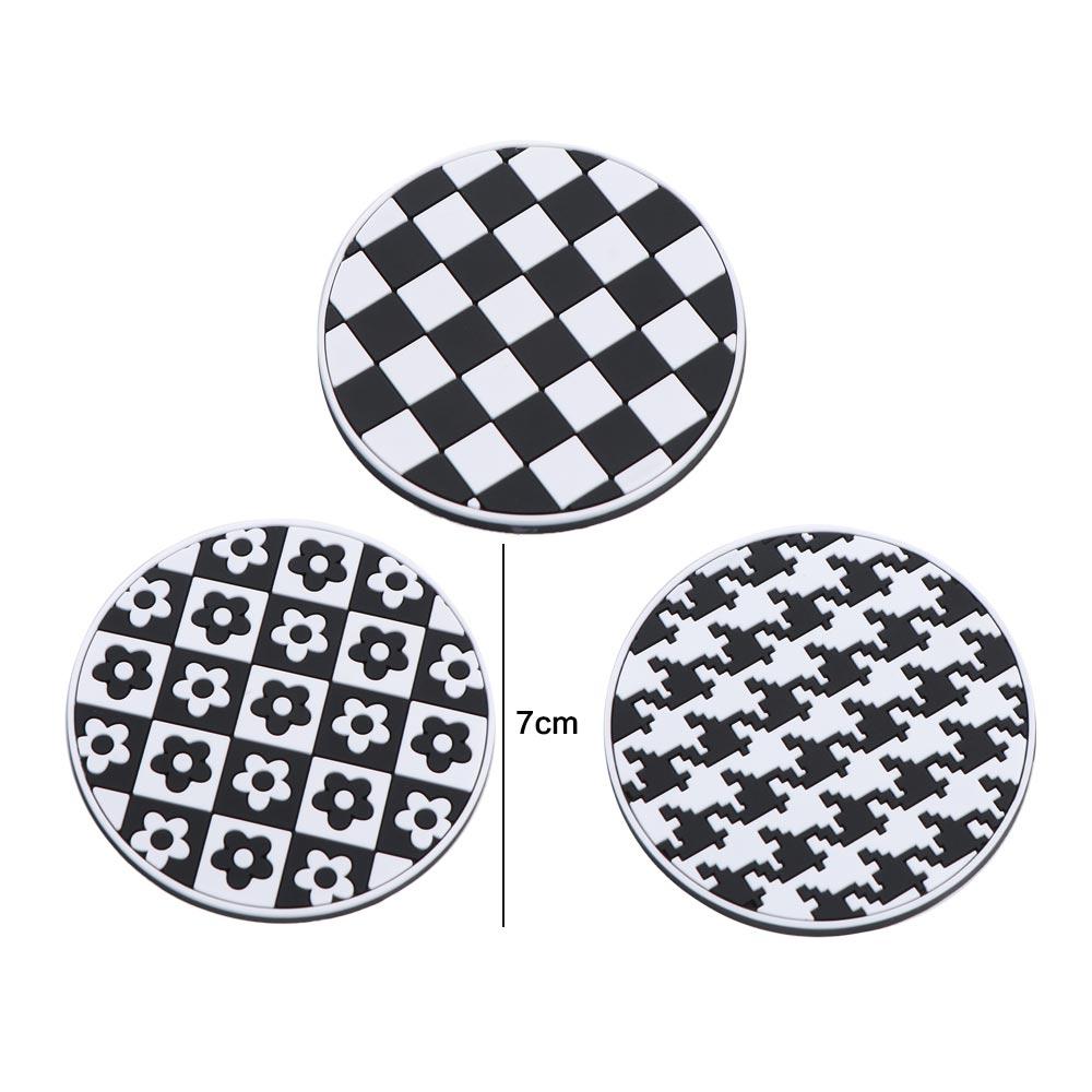 Houndstooth Auto Cup Holder Heat Resistance Water Cup Cushion Car Mug Coaster  Decor Accessories