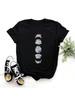 Shirts Summer T-Shirt Tops Casual Shirt Graphic Tops Tees Moon Phase Planet Wounisex Print T Shirt Short Sleeve