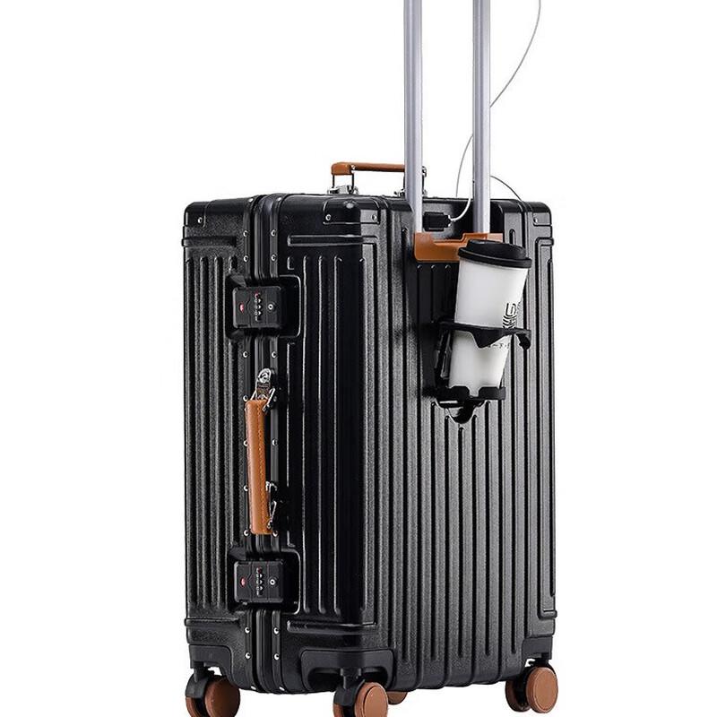 OEING Aluminum Frame Spinner Suitcase 26 inch