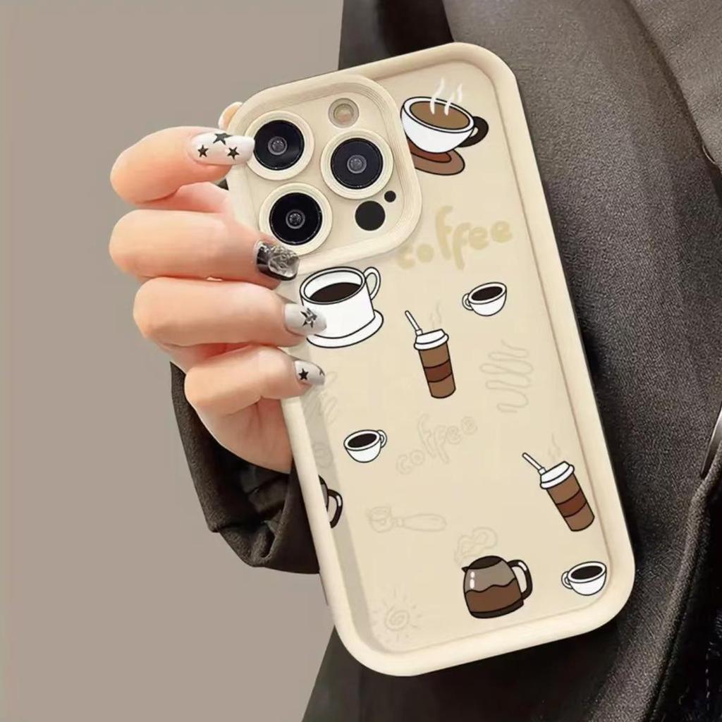 Cross-Border Trend Cartoon Coffee Beverage Phone Case for Apple 16/15/14Pro/15ProMax