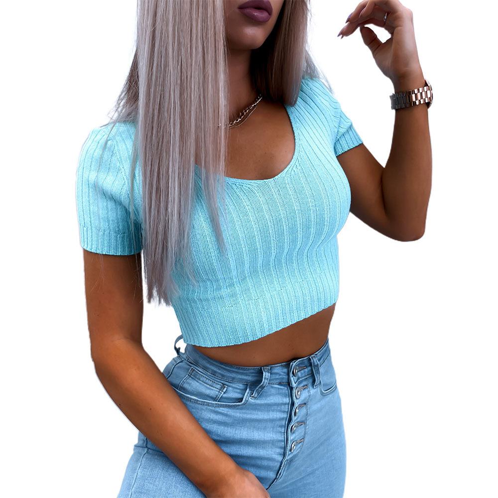Maglia Crop Lumina con Elastico Bianca – ParadisodelloShopping