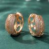 Romantic Hand Carved Hollowed Synthetic Zirconia Hoop Earrings for Women and Men's Exquisite Wedding Jewelry Accessories
