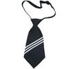JK Women's No-Knot Black Stripe Academic Style Tie – Korean & Japanese School Uniform Accessory