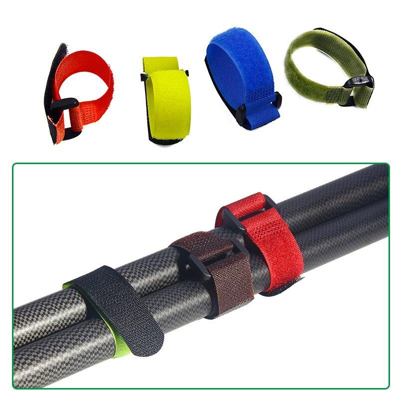 5Pcs Fishing Rod Tie Holder Strap Suspender Fastener Hook Loop Ties Belt Fishing
