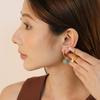 Bohemian Handgefertigte Natursteinperlen Creolen für Damen Sommer Stilvoll Edelstahl Kreis Huggie Creolen Schmuck Bijoux