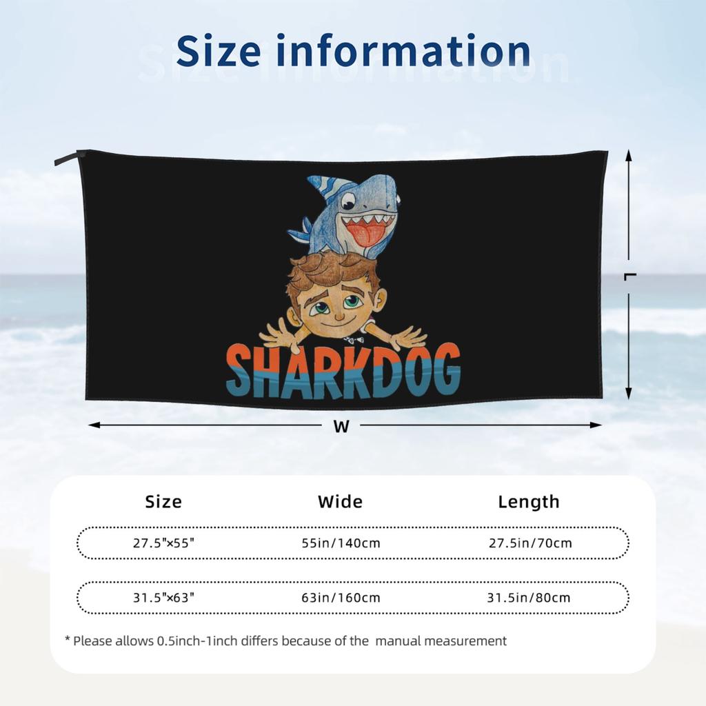 Sharkdog Shark Strandtuch Weiche Mikrofaser Schnelltrocknend Saugfähig Schnelle Handtücher Zum Schwimmen