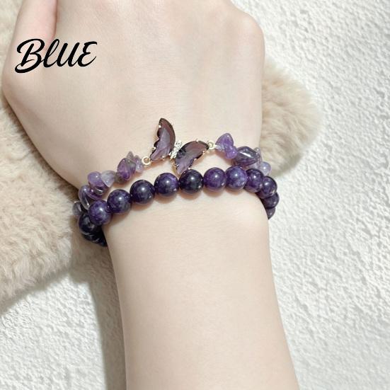 Elastic Bead Bracelet Natural Stone Butterfly for Women Healing Beaded