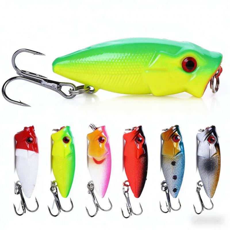 6PCS 3.5CM 2.7GMicro-object Water-wave Action Surface Fishing Lure, Hard Lure, Noise-making Bait, Freshwater Bass Lure, New Mode