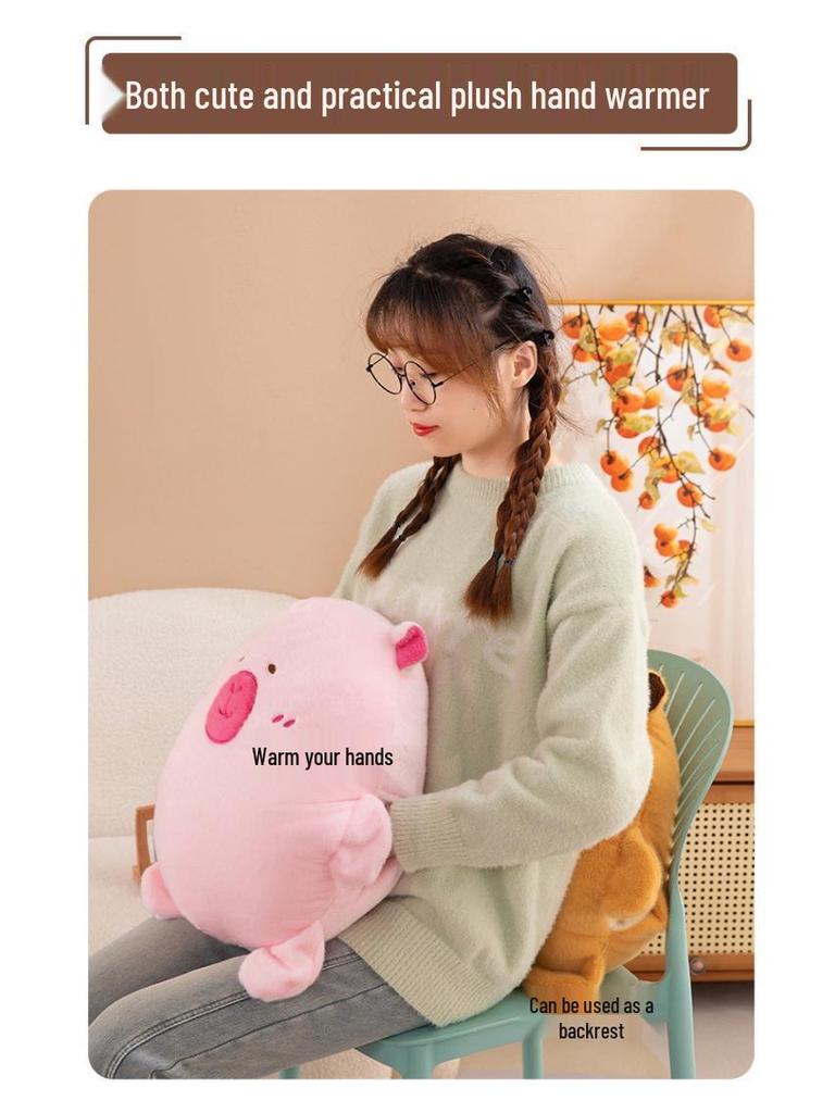 Winter Capybara Hand Warmer Plush Toy: Cute Anti-Freeze Hug Pillow for Students