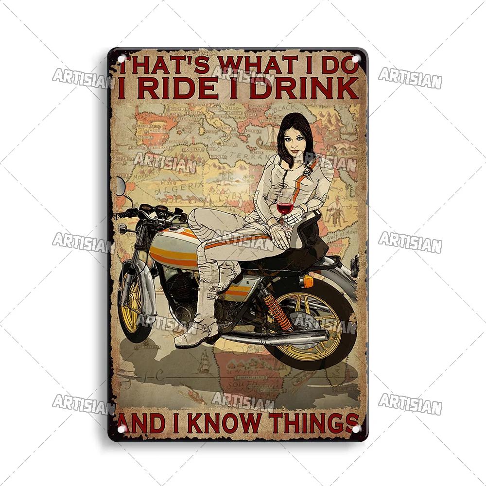 Artisian Motorcycle Metal Sign Motorbike  Tin Plaque Racing Riding Decorative Poster Wall Decor Garage Bar Pub Club Hotel Caf