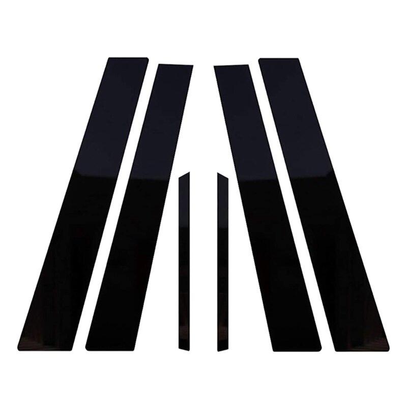 6 st Blanksvarta Stolpposter Dörrlister Fönsterdekaler Passar För BMW 3-serien F30/F31/F34/F35 2012 2013 2014 2015 2016 2017 2018 2019