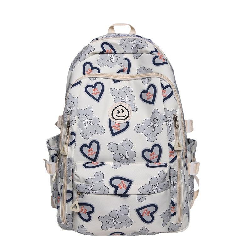 New high-value love bear niche design backpack female college students female junior high school students large-capacity schoolbag