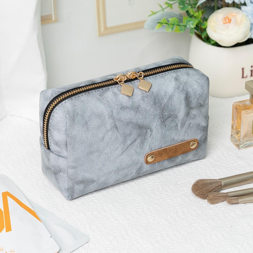 

Unisex Travel Storage Bag Dual Zipper Large Capacity Pouch Waterproof Makeup Bag Large Capacity Pu Leather Cosmetic Bag For Home