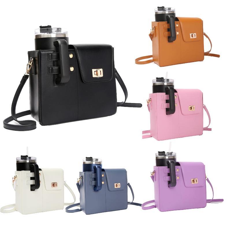 Universal Crossbody 40oz Tumbler Holder Bag Adjustable Strap Water Resistant for Camping Hiking Beach Picnics
