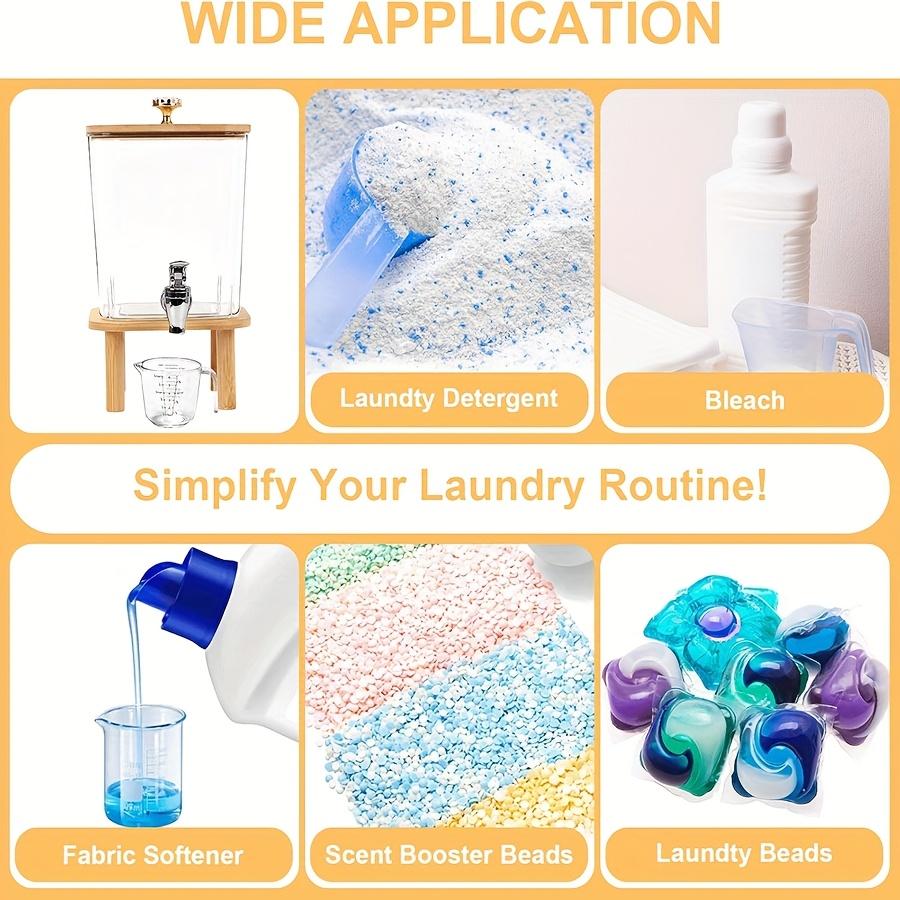 Wasmiddeldoseerder, Plastic Vloeibaar Wasmiddeldispenser met Kraan Wasverzachtercontainer Wasruimte Organizer