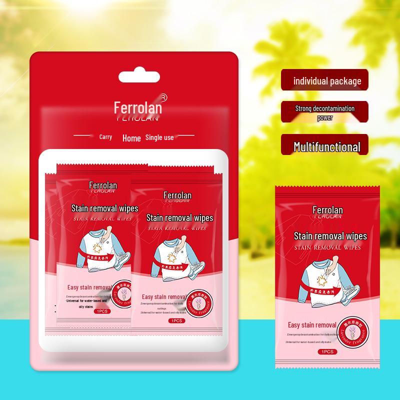 

Waterless Stain Remover Wipes for Clothes, Shoes, and Jackets 20 Pieces/Bag, Individually Packaged