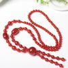 GEMCHIC Women's Chinese Style Natural Red Agate Long Necklace Vintage Tassel Sweater Chain Statement Jewelry for Autumn Winter