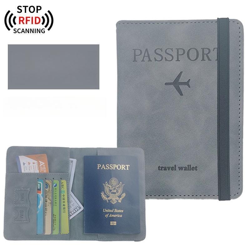 Men Women Travel Passport Holder Cover Case RFID PU Leather Credit ID Card Holder Case Ticket Protective Wallet