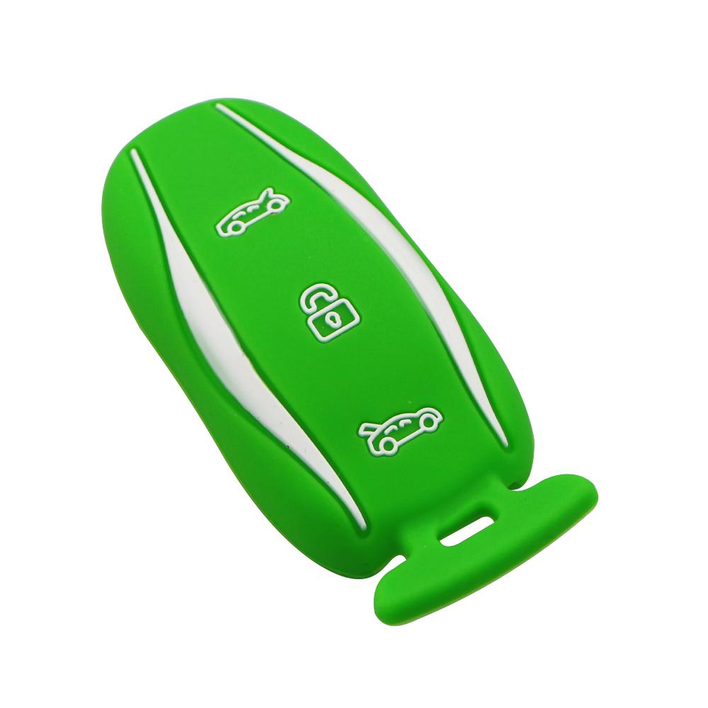 Silicone Car Key Case for Tesla Model X 3 Y 75D/90D/P100D 3-Button Remote Controller Key Fob Cover Shell Accessory