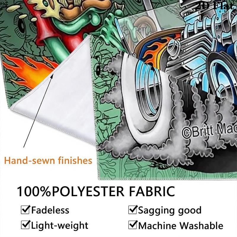 Rat Fink 2D Flat Tapestry Tapestry Wallmounted Background Cloth Work Of Art Wall Decoration Background Wall Hanging Cloth
