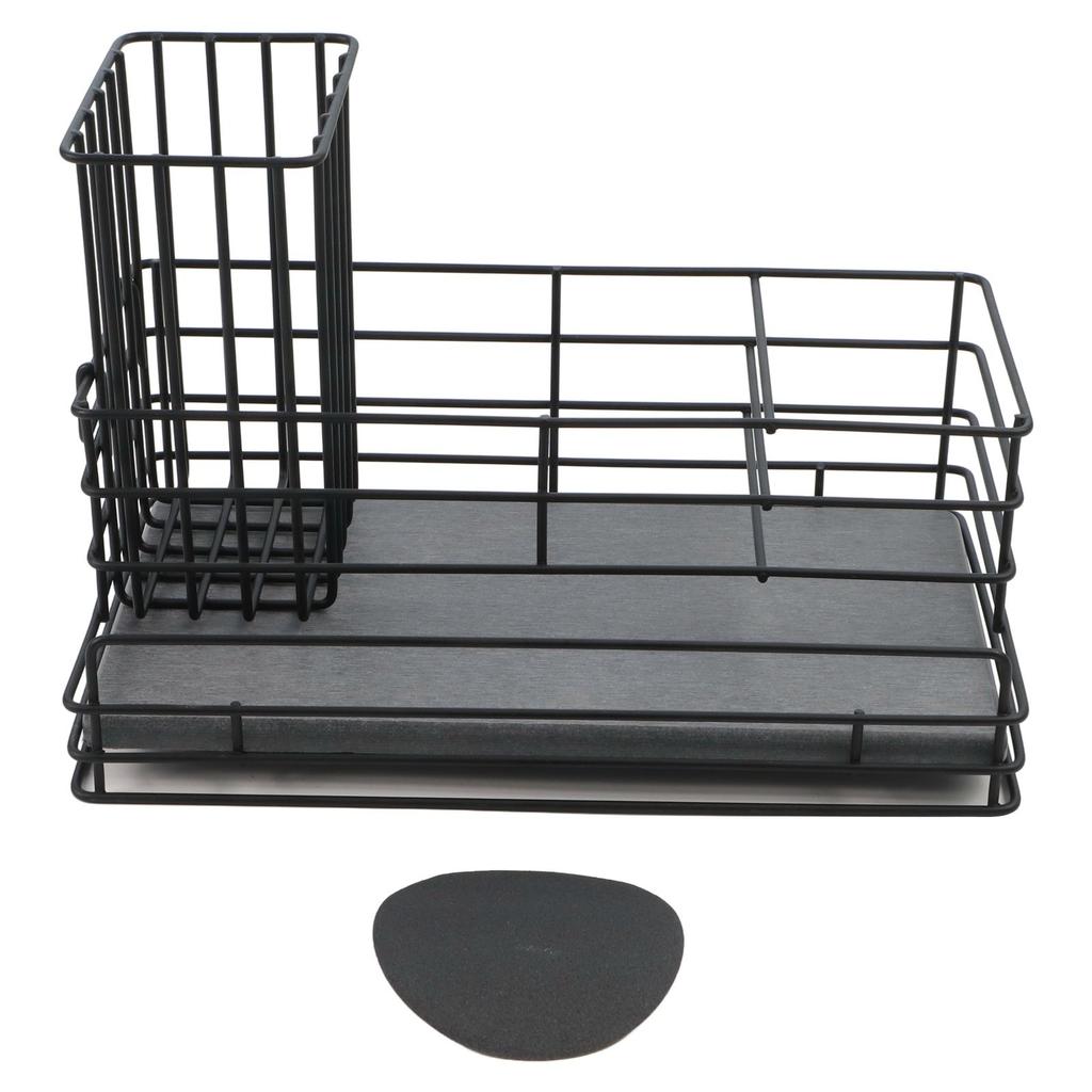 Dishwashing Area Sink Holder Water Absorbent Tray Carbon Steel Sponge Rack Sink Drainer 24x14x13.5cm Diatomite Stone Tray