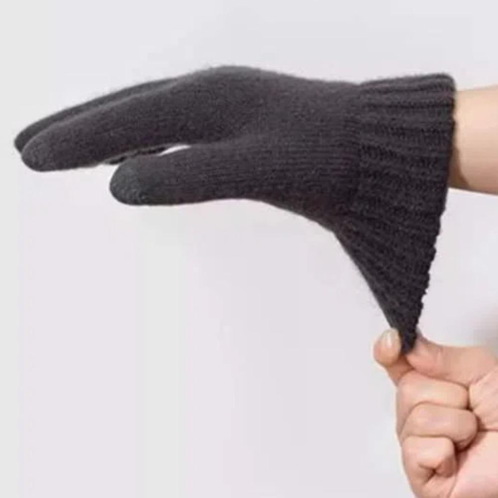 Thickened Dual-use Gloves Acrylic Fibres Half Finger Gloves Gift Knitted Yarn Flip Mittens  Winter