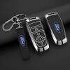 Autoaufkleber Ford Zinklegierung Leder Auto Fernbedienung Schlüsselhülle Abdeckung Fob Schale Für Ford Fusion Mondeo Mustang Edge Expedition EXplorer