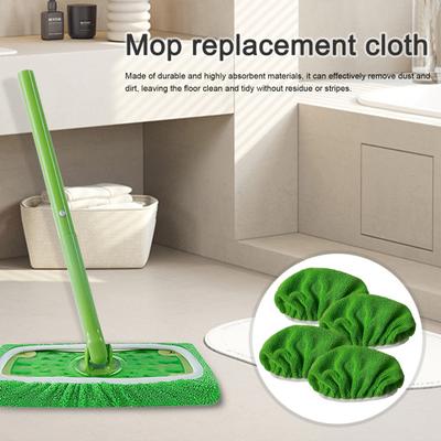 4 pezzi di ricambio per mocio, riutilizzabili, lavabili, ottimo assorbimento d'acqua, in microfibra, panno per pulizia a secco, a umido, per spazzatrice Swiffer