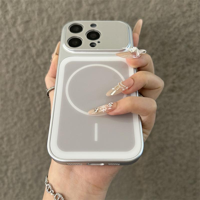 Applicable to iPhone17Pro Max mobile phone case solid color thin ring magnetic suction Apple 16Pro anti-drop 15 hard protective case