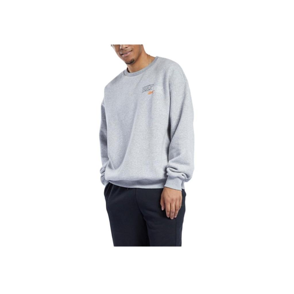 Reebok Letter Print Crew Neck Long Sleeve Casual Sports Pullover Sweatshirt Unisex sweatshirt Gray HF2759-