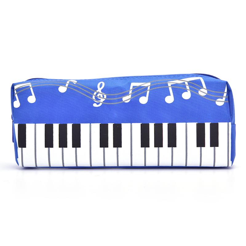 Music Notes Piano Keyboard Pencil Case Pen Bags Large Capacity Stationery Office