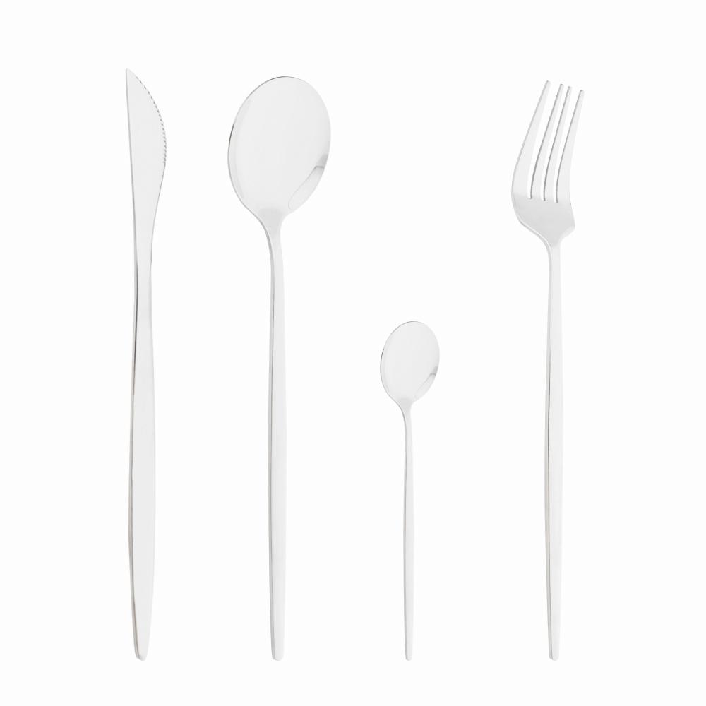 

Набор столовых приборов в стиле вестерн из 4 предметов, мятно-золотой набор посуды, столовая посуда из нержавеющей стали, обеденные ложки, вилка, набор ножей, полные столовые приборы серебряный