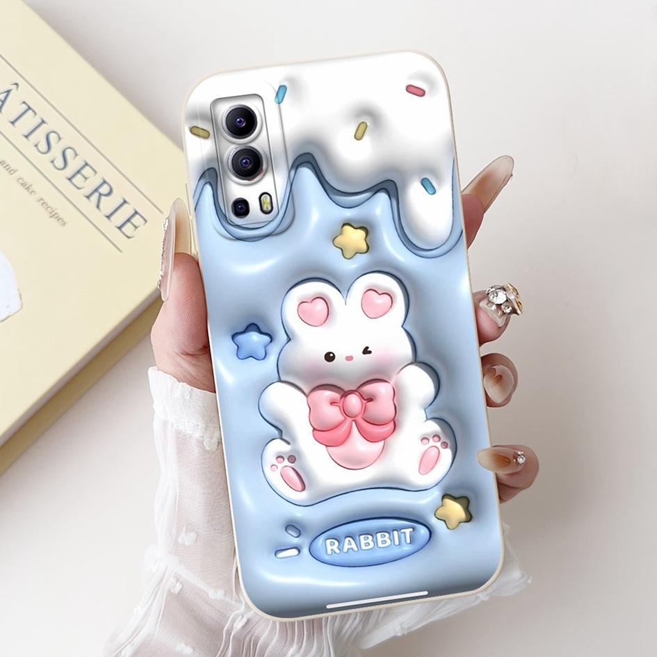 For Vivo Y52 5G V2053 Case Cute Cartoon Panda Duck Rabbit Shockproof Silicone TPU Phone Cover For Vivo Y72 5G V2041 IQOO Z3 Capa