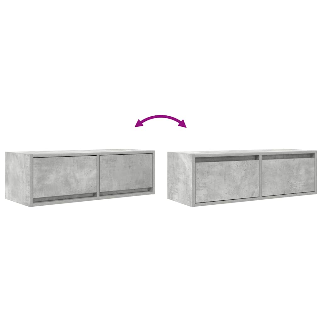 TV Cabinets 2 pcs Concrete Grey 80 x 31 x 25.5 cm Particleboard