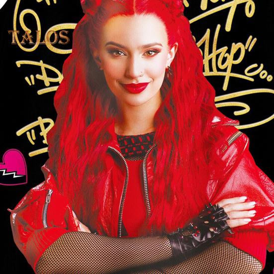 Nattlinne för flickor Rise Röd Rundhalsad Klänning för barn Volsade ärmar Rödhåriga flickmönster Nattlinne för flickor 3-10 år gammal