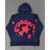Heavy fleece foam print spider web hoodie sports casual sweater sweatpants set
