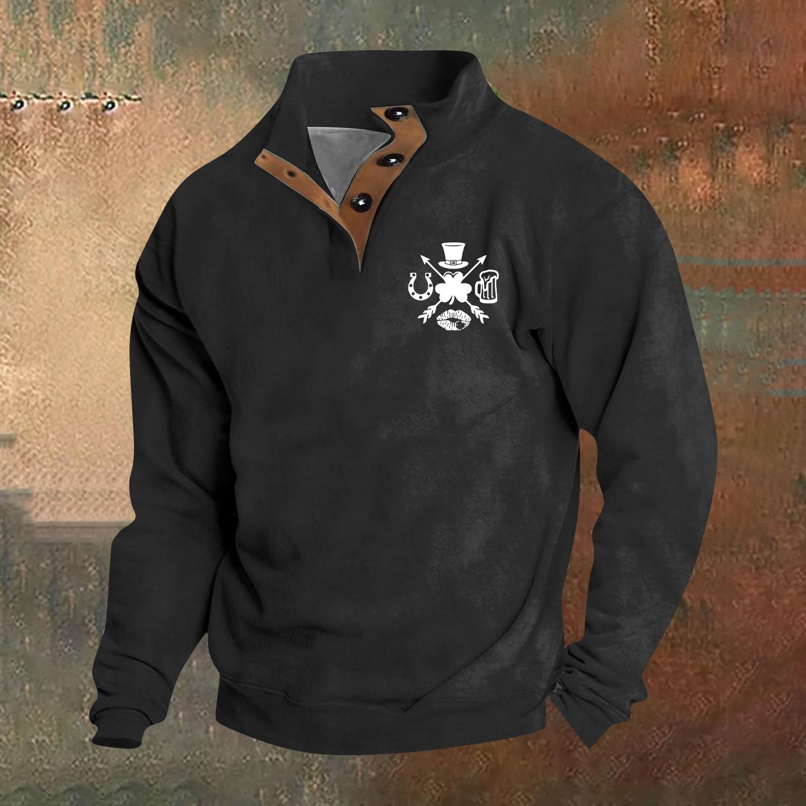 

Мужской круглый вырез с длинным рукавом, пуловер с принтом ко Дню святого Валентина, парная толстовка L чёрный