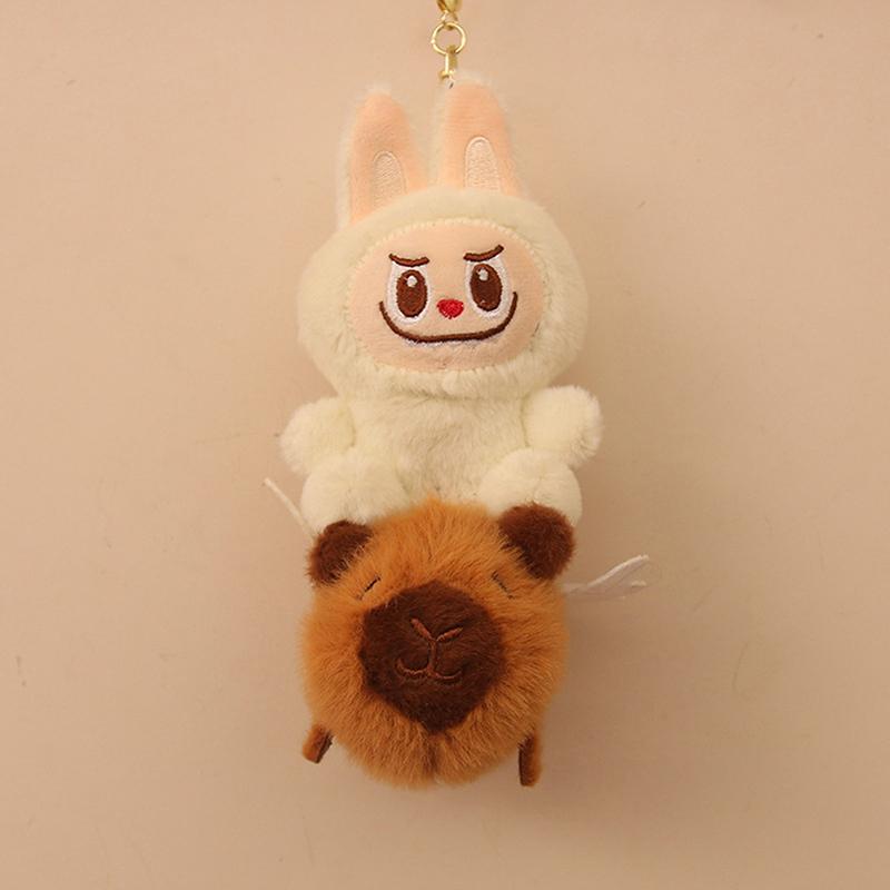 

1 Штука Каваї Лабубу Капібара Підвіска Плюшеві Іграшки Мультяшна Тварина М яка Іграшка Плюшеві Милі Прикраси для Кімнати Дитячі Різдвяні Подарунки білий