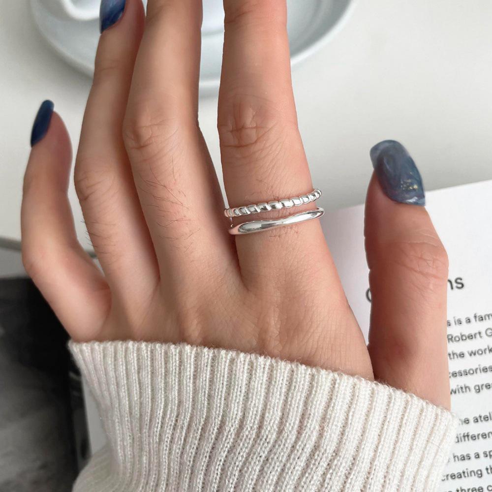 Xiaohongshu S925 Sterling Silver Summer Ring: Women's High-End Niche Light Luxury, Non-Fading Silver Jewelry