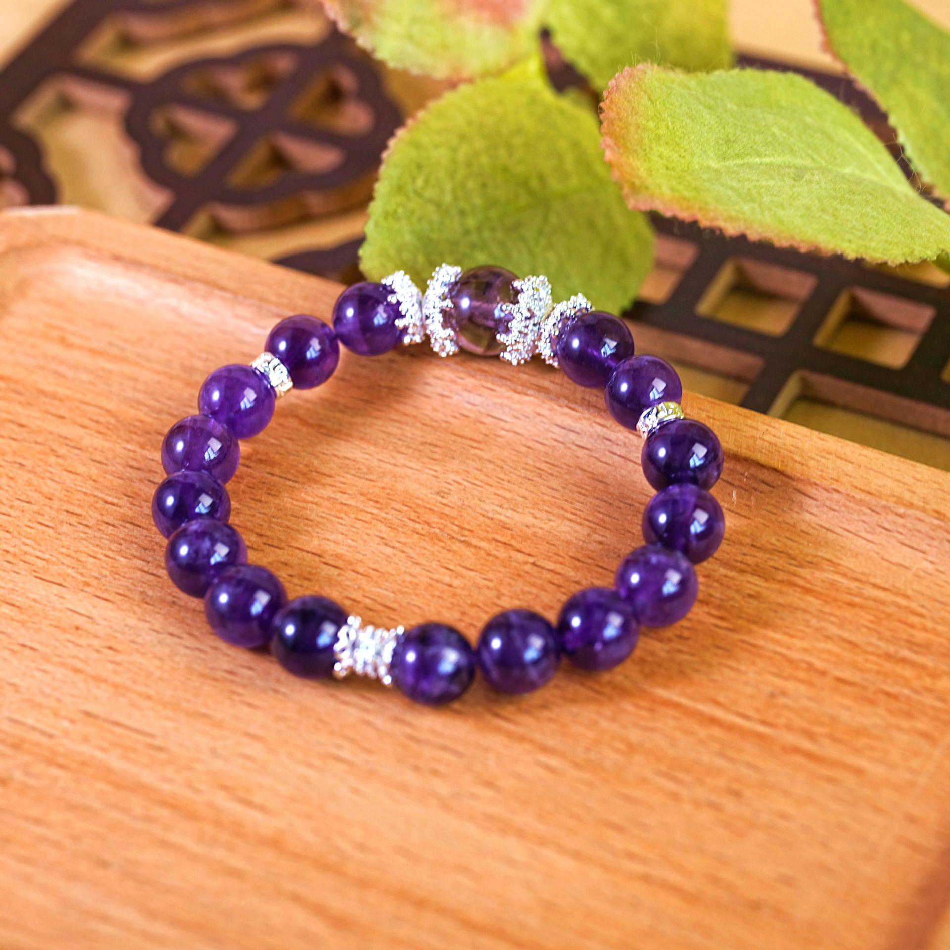 

Лавандовый Аметист Браслет из бусин - Легкая Роскошь Высокий Класс Женский Ювелирный Аксессуар