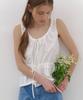 CLUNY Soft Ribbon Shirring Blouse - White