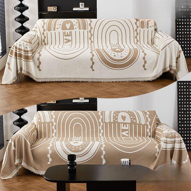 Nordic Wind One Straight Row Sofa Cover Cloth Gold Non-slip Machine Washable Full Cover Sofa Cover Four Seasons General Sofa Blanket