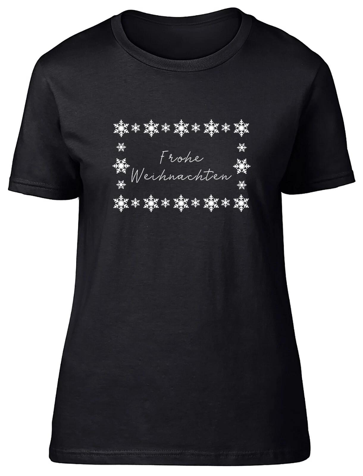 Merry Christmas in German Fitted Womens Ladies T Shirt XXXL