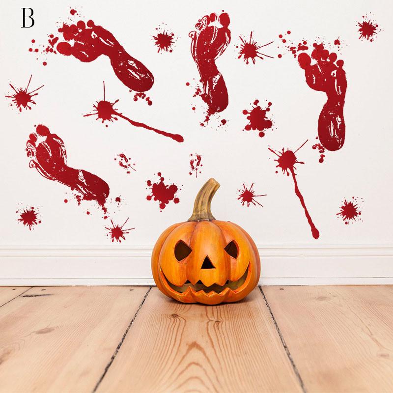Trace Decoration Halloween Vinly Decal Blooding Handprint Sticker Bloody