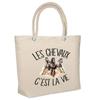 Beach Bag - PLANETEE - Horses C'est La Vie - Cotton - Insulated - Printed In France