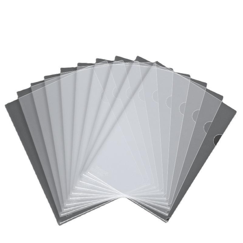 A4 Transparent L-Shaped Clip Folder - Thickened Single-Sheet Resume Protector