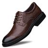 Men's Breathable Leather Formal Shoes - Spring/Summer Casual Cowhide Shoes with Warm Cotton.